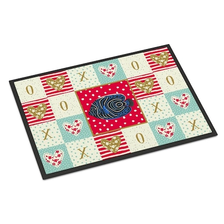 Carolines Treasures 18 x 27 in. Emperor Angelfish Love Indoor or Outdoor Mat CK5469MAT